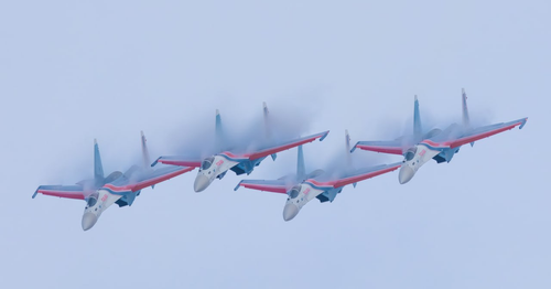 aerobatic team "Russian Knights" at the air show