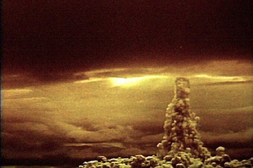 The nuclear mushroom from the explosion of the "Tsar Bomba" on Novaya Zemlya rose to a height of 67 kilometers. 1961