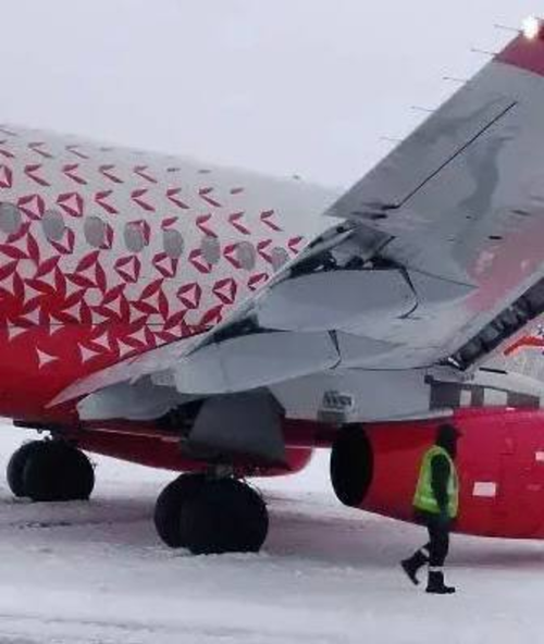 Damage to the SJ-100 aircraft