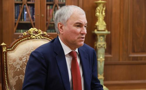 El presidente de la Duma Estatal, Vyacheslav Volodin