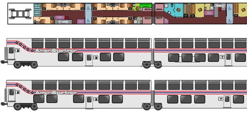 Diagram of double-decker cars from AmeriStarRail