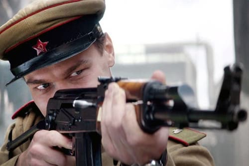 A still from the film "Kalashnikov" with Yura Borisov