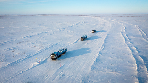 Convoy of unmanned trucks