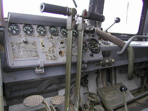 Inside the ATS-59G tractor cabin