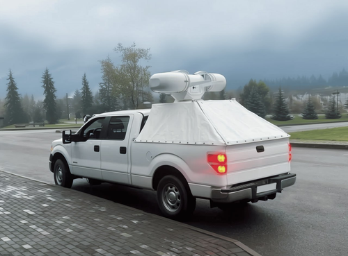 Domestic laser installation on a pickup truck chassis