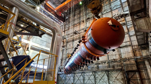 Moving the power boiler drum at Kirishskaya GRES