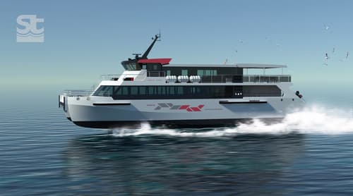 Render del catamarán del proyecto HSC200 "Primorsky"