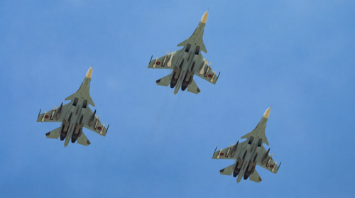 Su-30SM en un desfile en Armenia