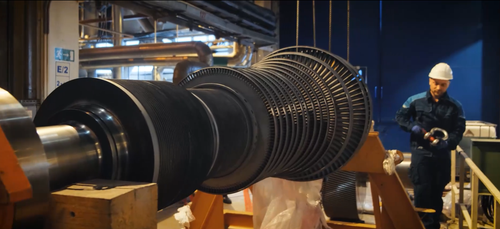 Rotor of the Siemens SST-700 steam turbine