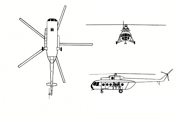 Mi-8 in three projections