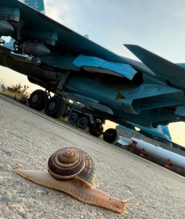 Carga de bombas de racimo aéreas RBK-500 con UMPC en los pilones del Su-34 mostrada en fotos