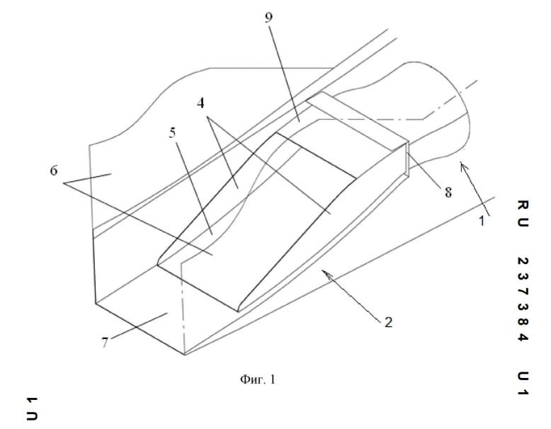 Model of a flat nozzle for a supersonic aircraft