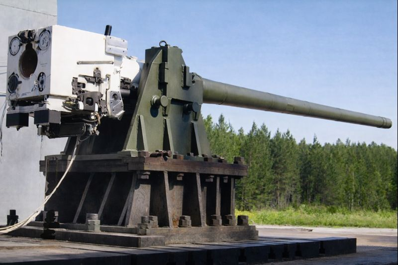 Prototype of the 125-mm tank gun 2A82 developed by JSC "Plant No. 9" at a test site&nbsp;&nbsp;