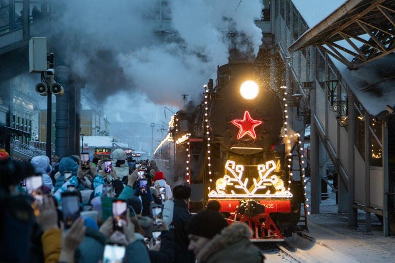 Праздничный поезд в Москве