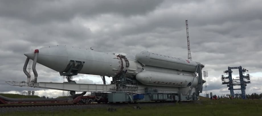 Space rocket before launch