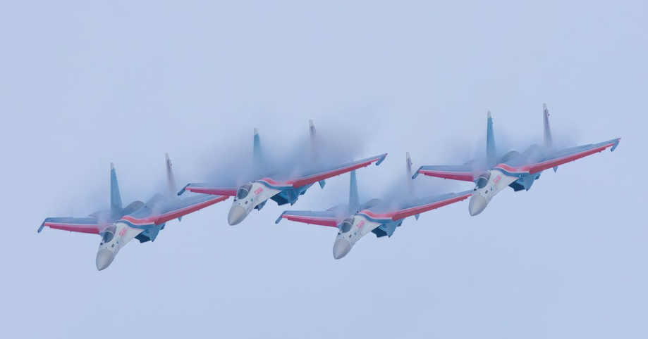 aerobatic team "Russian Knights" at the air show