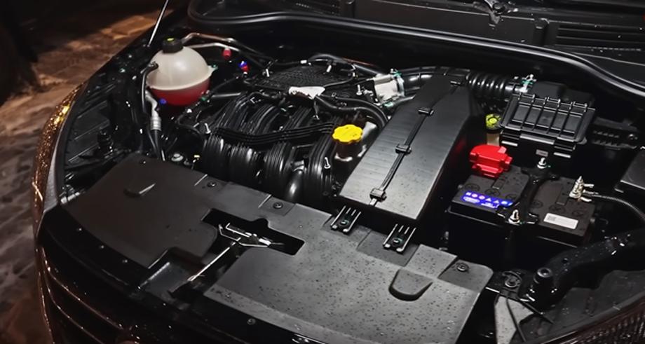 This is what you see when you lift the hood of the Lada Aura