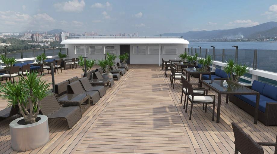 on the deck of the Viktor Astafyev ship