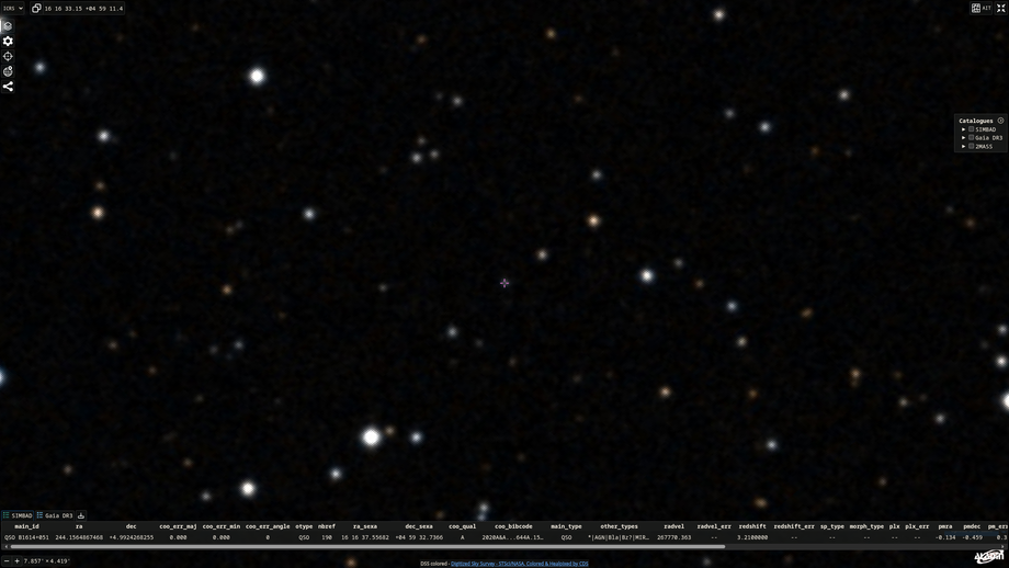 Image of the quasar&nbsp;PKS 1614+051