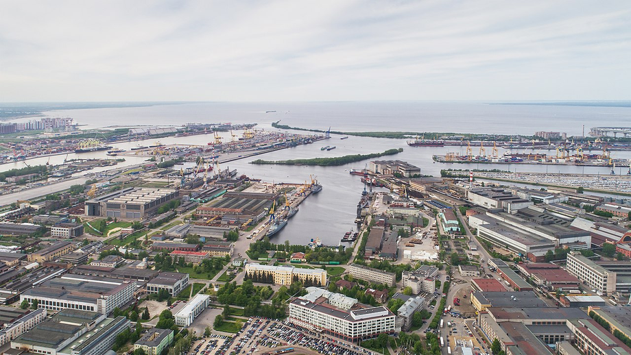 Аэрофотосъёмка Северной верфи в Санкт-Петербурге