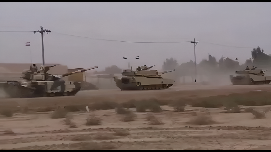 T-90S y Abrams en una misma columna