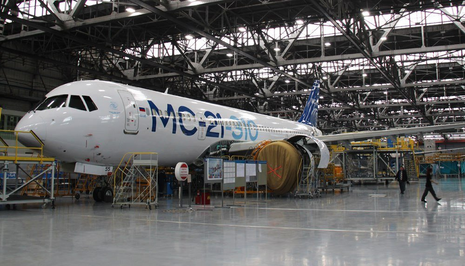 MC-21 in the workshops of the Irkutsk Aviation Plant