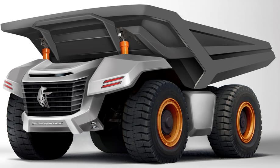 The prospective shuttle quarry unmanned robotic dump truck will look something like this. No driver - no cabin<br>