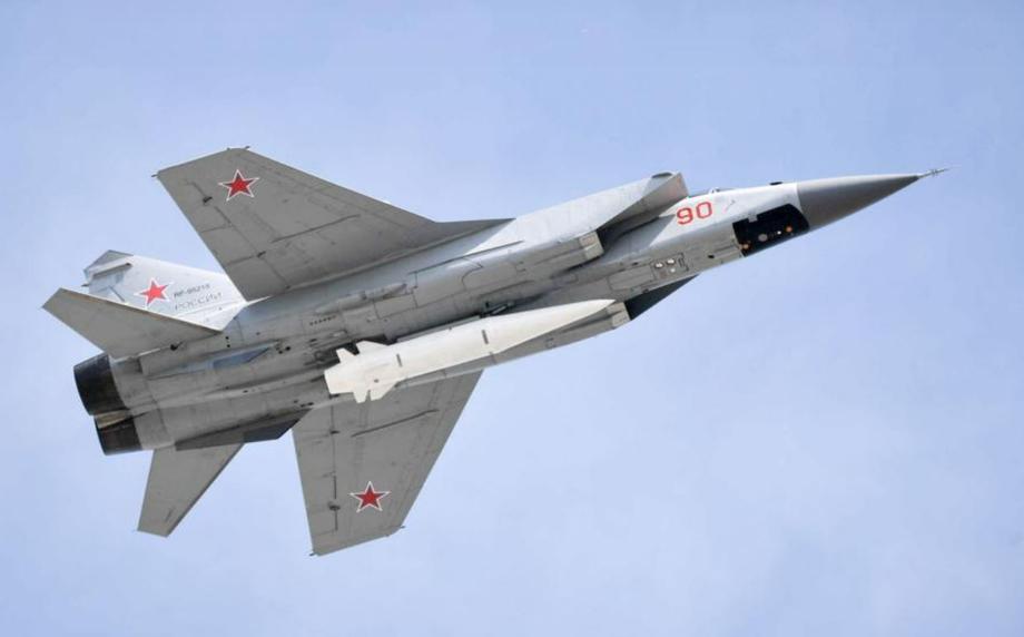 MiG-31 with Kinzhal hypersonic missile. Photo: Alexey Nikolsky/Press Service of the President of the Russian Federation/TASS