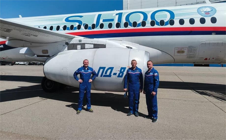 A prototype "Superjet" s/n 95157 with domestic PD-8 engines made a flight from Komsomolsk-on-Amur to Zhukovsky