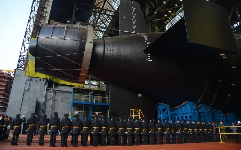 Спуск на воду атомной подводной лодки&nbsp;«Хабаровск» (проект 09851)