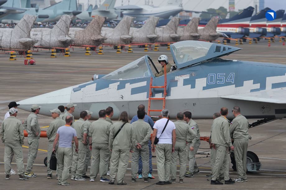 Su-57 at the air show