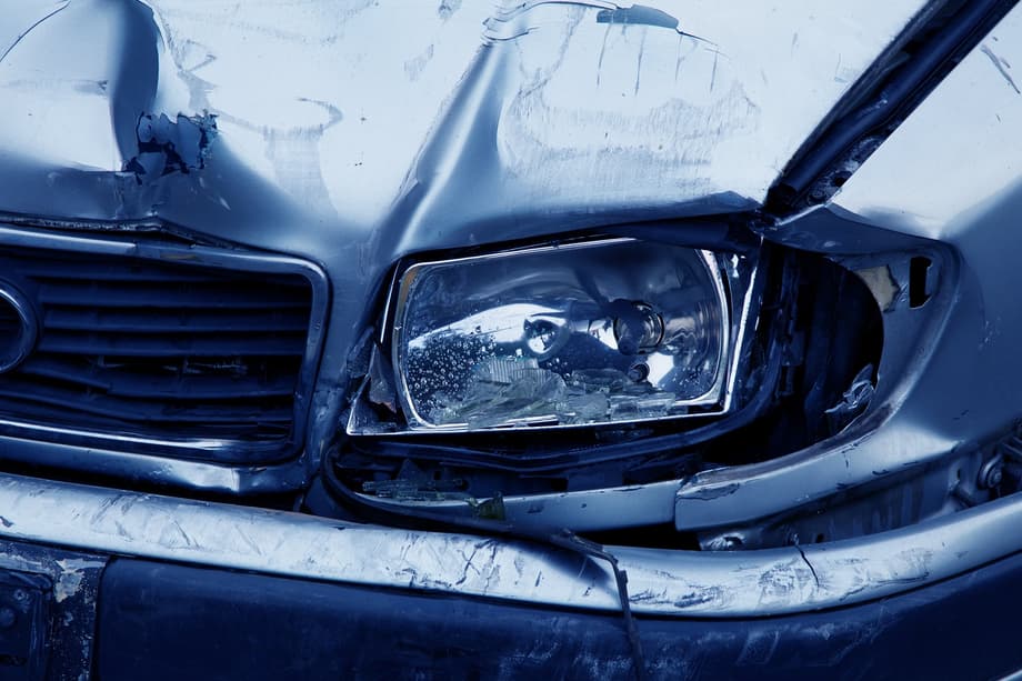 Car crashed in an accident<br>