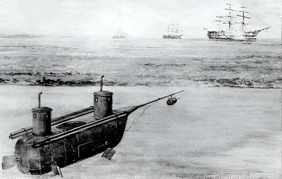 Footage in the history of Russia of an underwater missile carrier