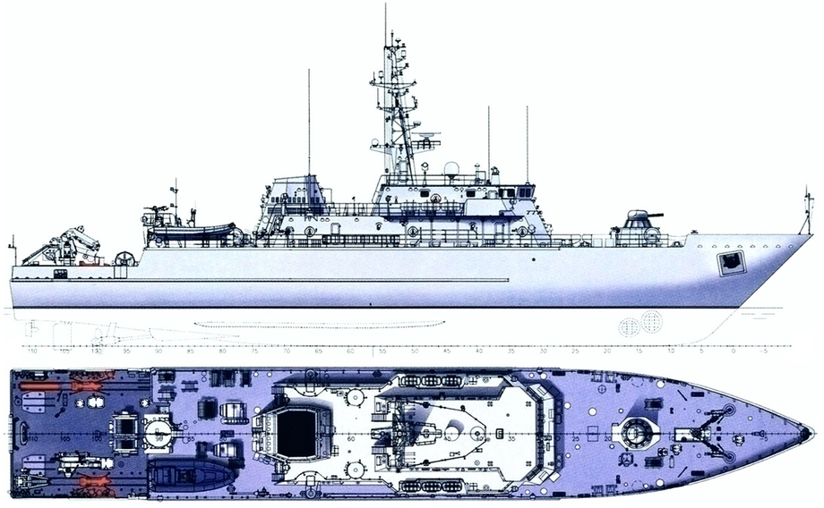 Чертеж тральщика проекта 12700