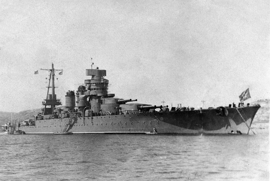 Battleship "Novorossiysk" in Sevastopol in the early 1950s