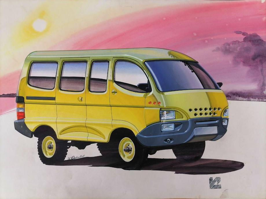 Тут УАЗ похож на японский микроавтобус Toyota HiAce 