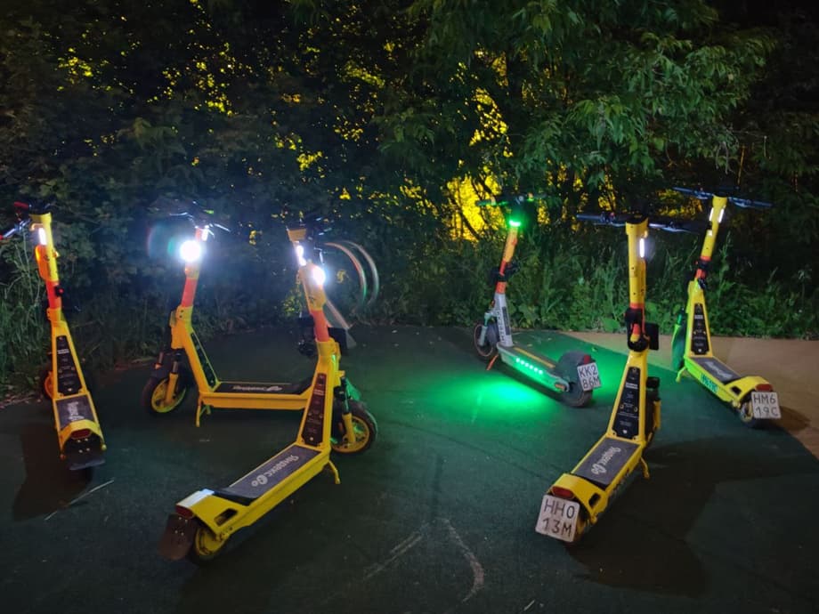 Scooters in a Moscow park