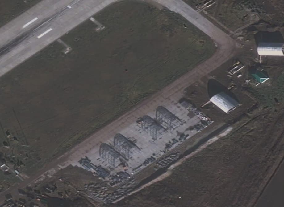 Protective hangars at the Russian Aerospace Forces airbase&nbsp;
