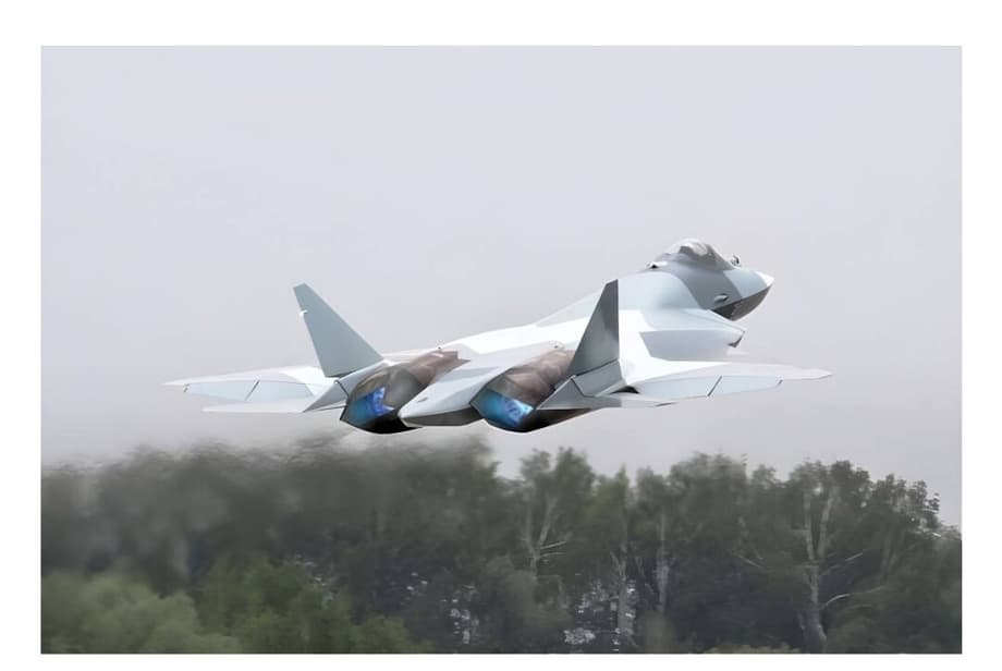 Су-57 с обновленным плоским соплом