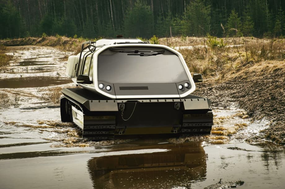 The all-terrain vehicle looks like a space lunar rover
