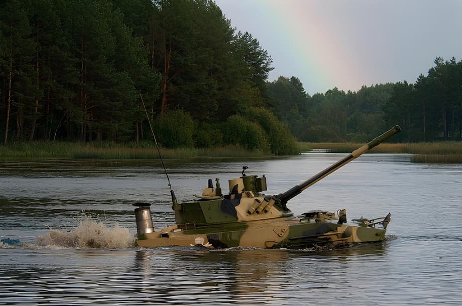 БМП-3 безотказно преодолевает водные преграды