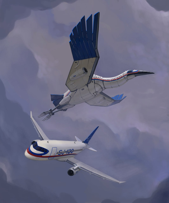 SJ-100 в образе стерха