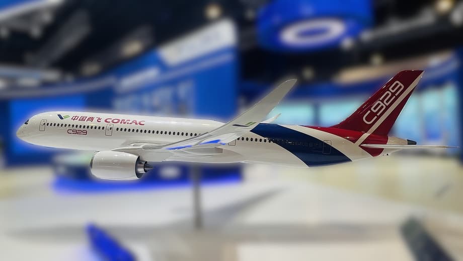 Макет Comac C929 на Singapore Airshow 2024