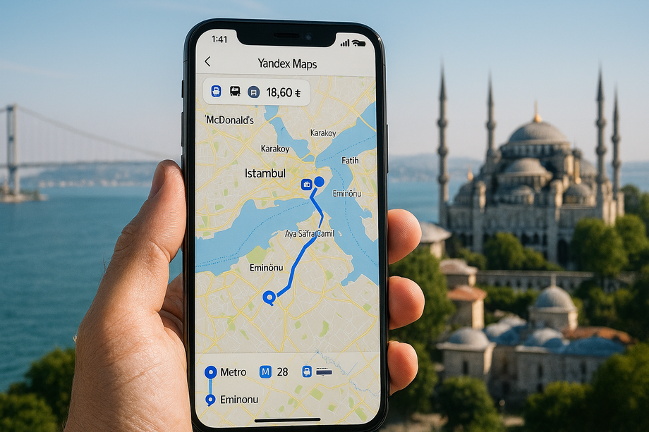 Яндекс Карты рассчитывают стоимость поездки в Стамбуле