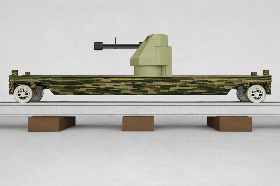 Концепт&nbsp;боевой платформы с модулем БМ-03 для охраны железных дорог