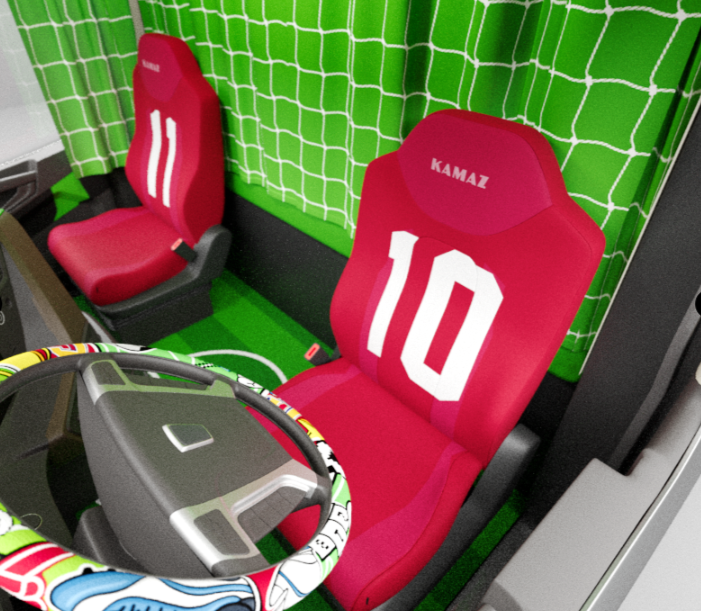 дизайн кабины в футбольном стиле